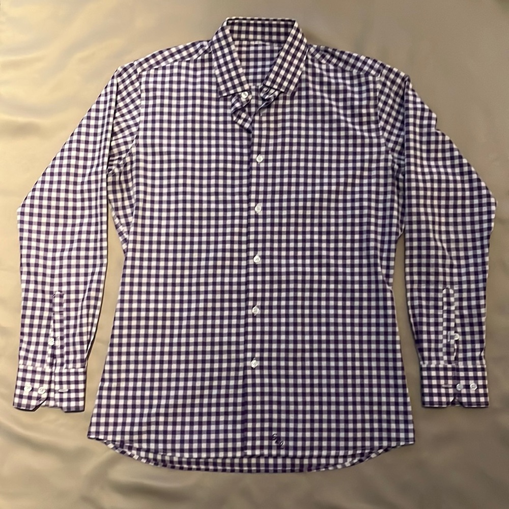 State & Liberty Athletic Fit Dress Shirt - Purple - Large